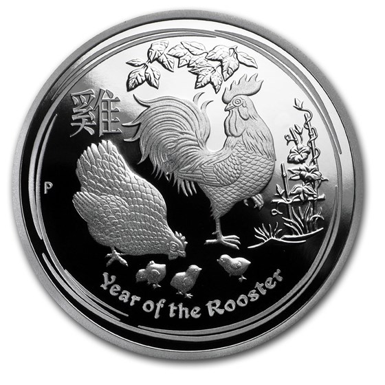 2017 Australia 1 oz Silver Lunar Rooster Proof (w/Box & COA) 2017 Australia 1 oz Silver Lunar Rooster Proof (w/Box & COA)